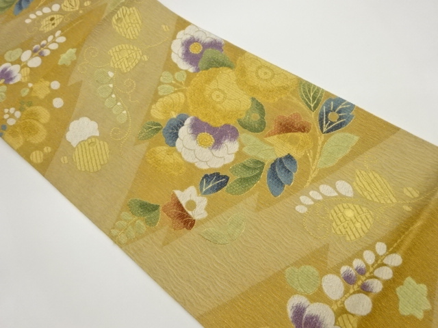 JAPANESE FUKURO OBI / WOVEN FLOWERS
